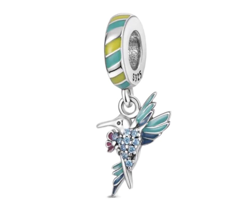 Bird and Flower Dangle Charms