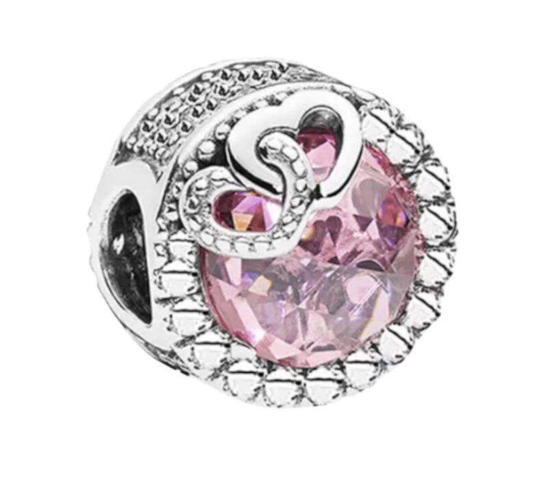 Sparkling Pink Radiant Hearts Charm