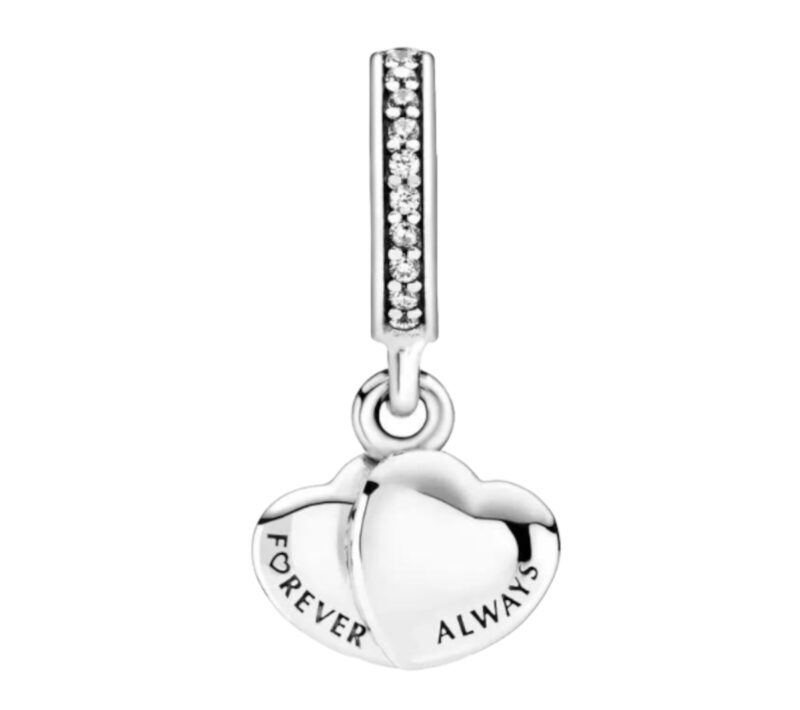 Two-Tone Double Heart Dangle Charm - Image 4