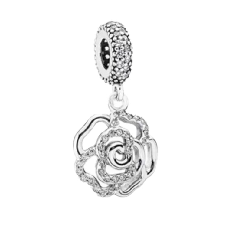 Shimmering Rose Dangle Charm