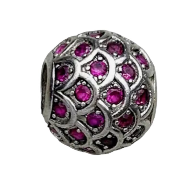 Bright Magenta Pink Bead Charm