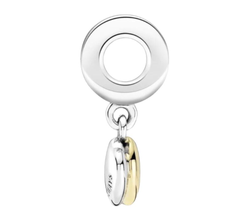 Two-Tone Double Heart Dangle Charm - Image 3