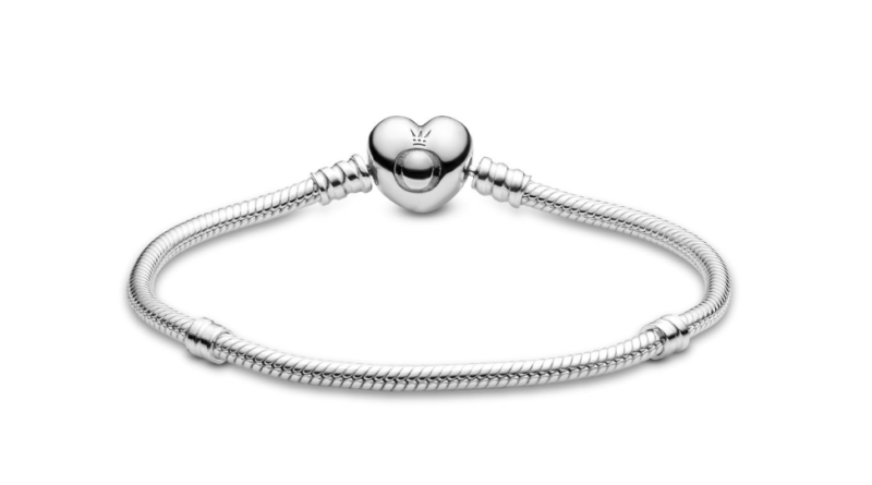 Heart Shaped Clasp Snake Chain Bracelet 18CM - Image 3