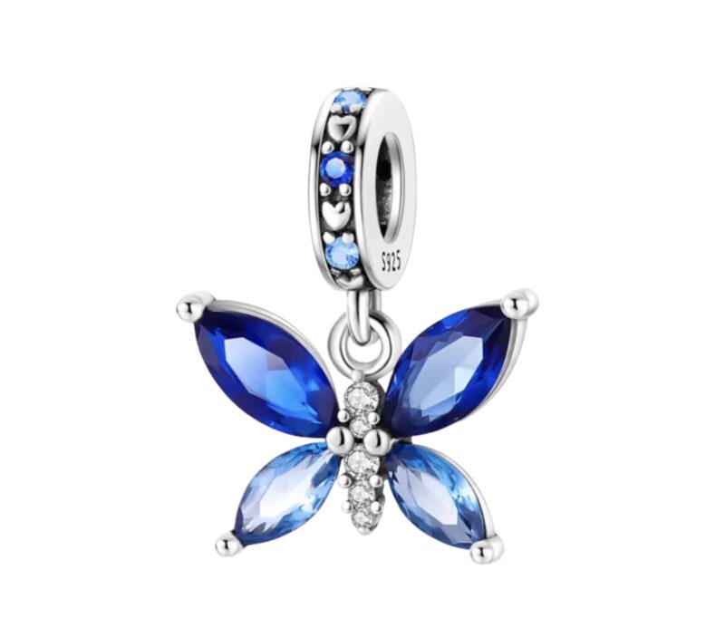 Beautiful Blue Butterfly Dangle Charm