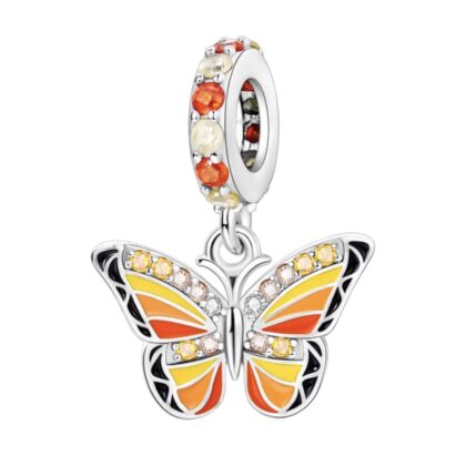 Delicate Autumn Butterfly Dangle Charm