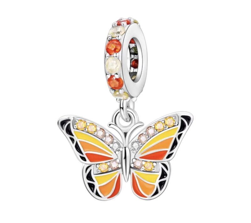 Delicate Autumn Butterfly Dangle Charm