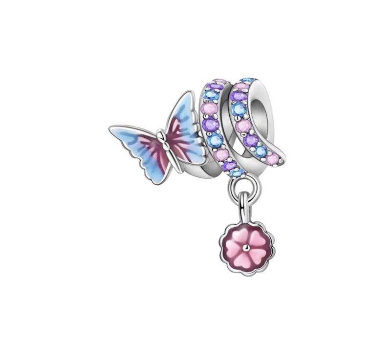 Sparkling Spiral with Butterfly Charm