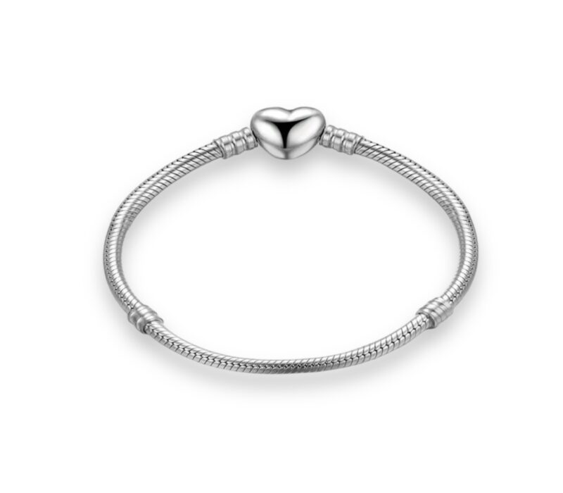 Sparkling Heart Snake Chain Bracelet 19CM - Image 3