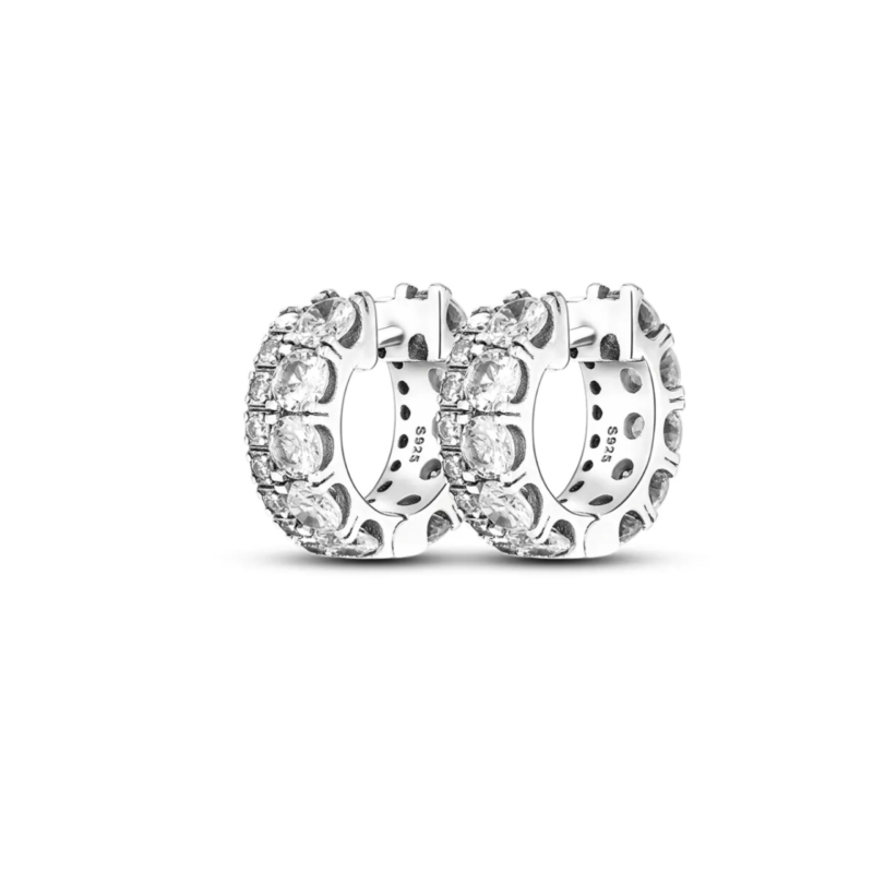 Double Band Pave Hoop Earrings