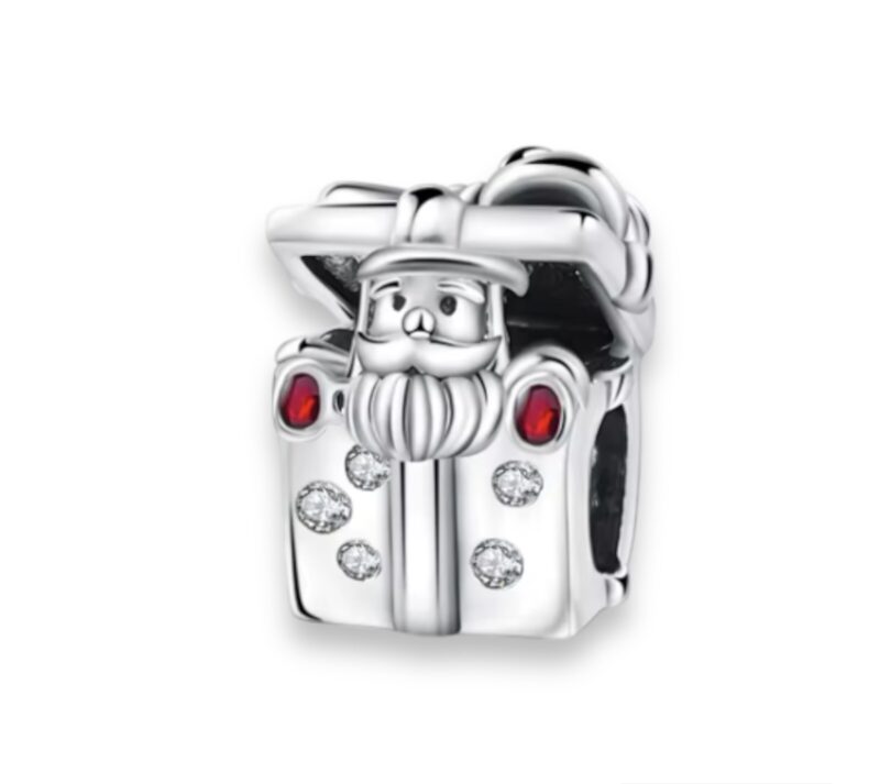 Santa in a Gift Box Charm