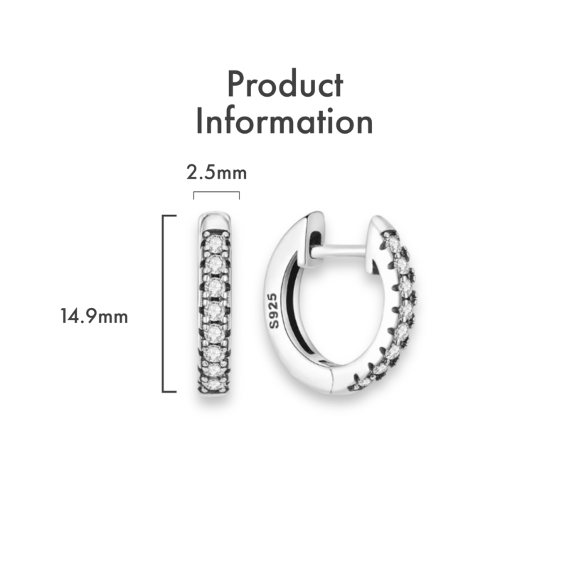 Sparkling Pave Hoop Earrings - Image 3